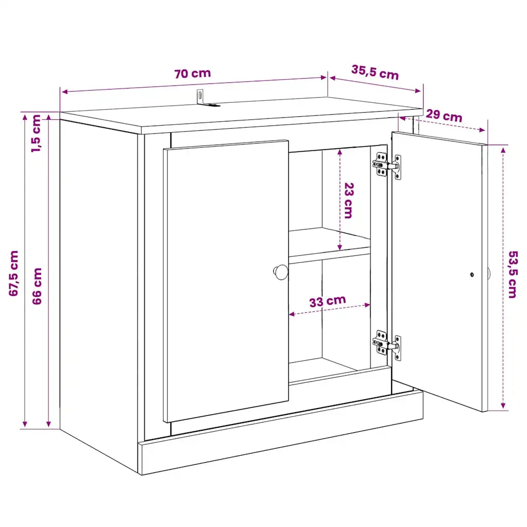 Credenze 3 pz Rovere Sonoma in Legno Multistrato 3185218