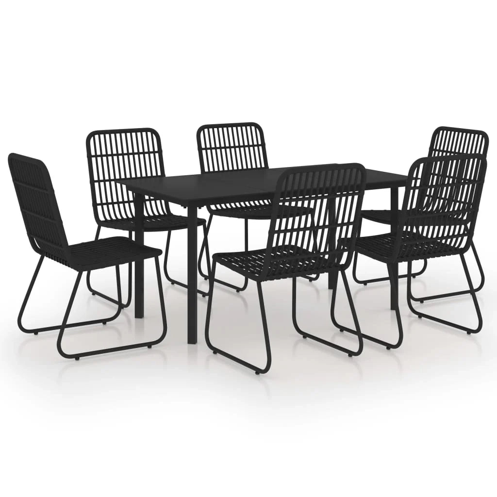 Set da pranzo da giardino 7 pz in polyrattan e vetro 02_0014241