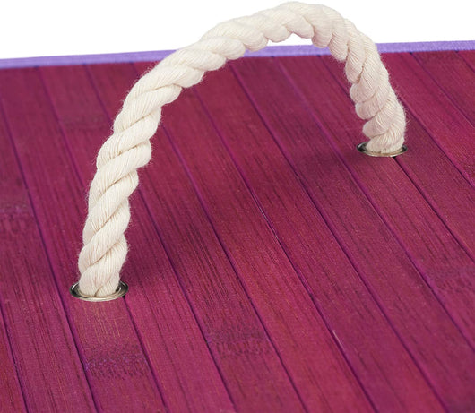 Portabiancheria pieghevole pieghevole con borsa triangolare 65 cm bambù viola 13_0001902_2