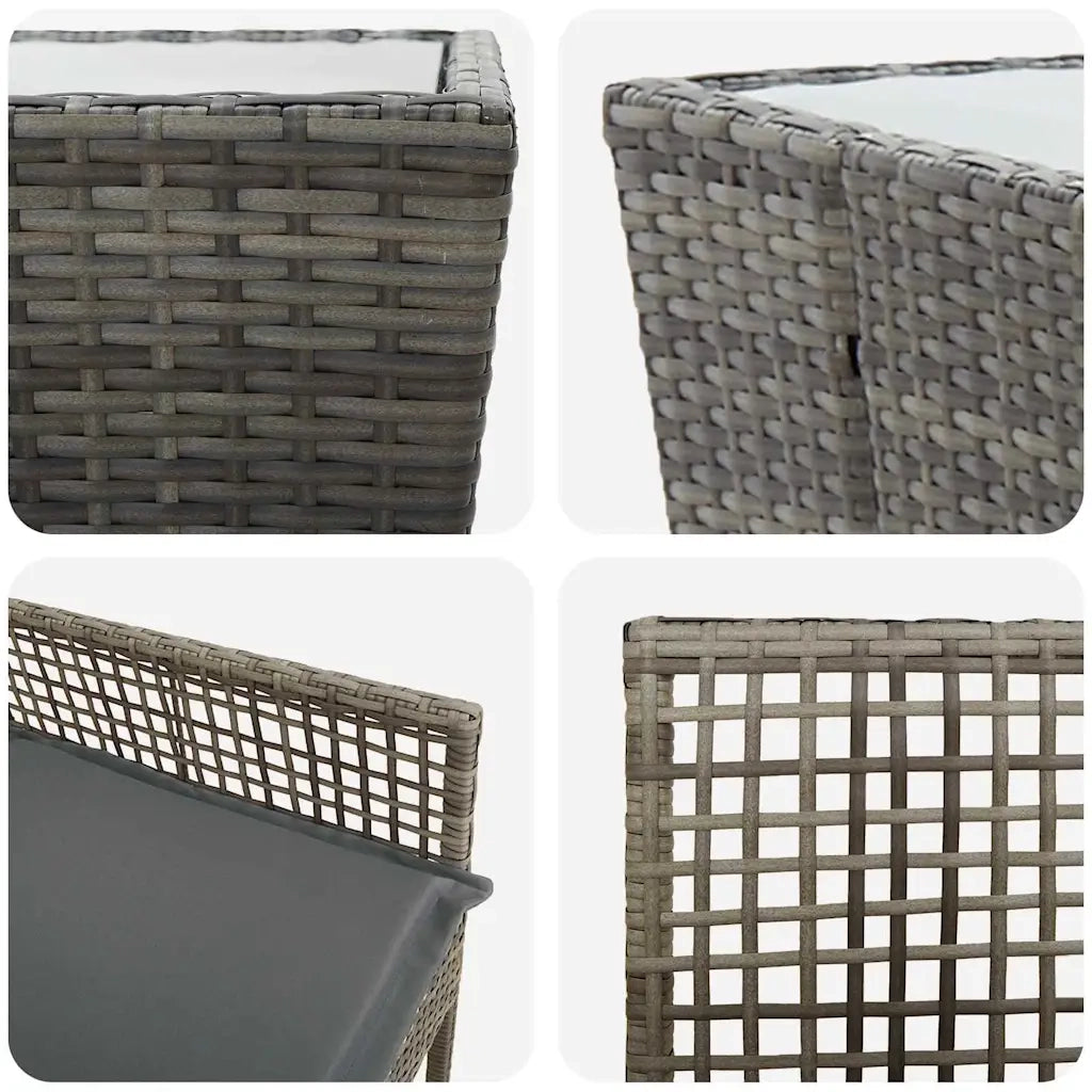Set Bistro da Giardino 3 pcs Grigio polyrattan 3334957