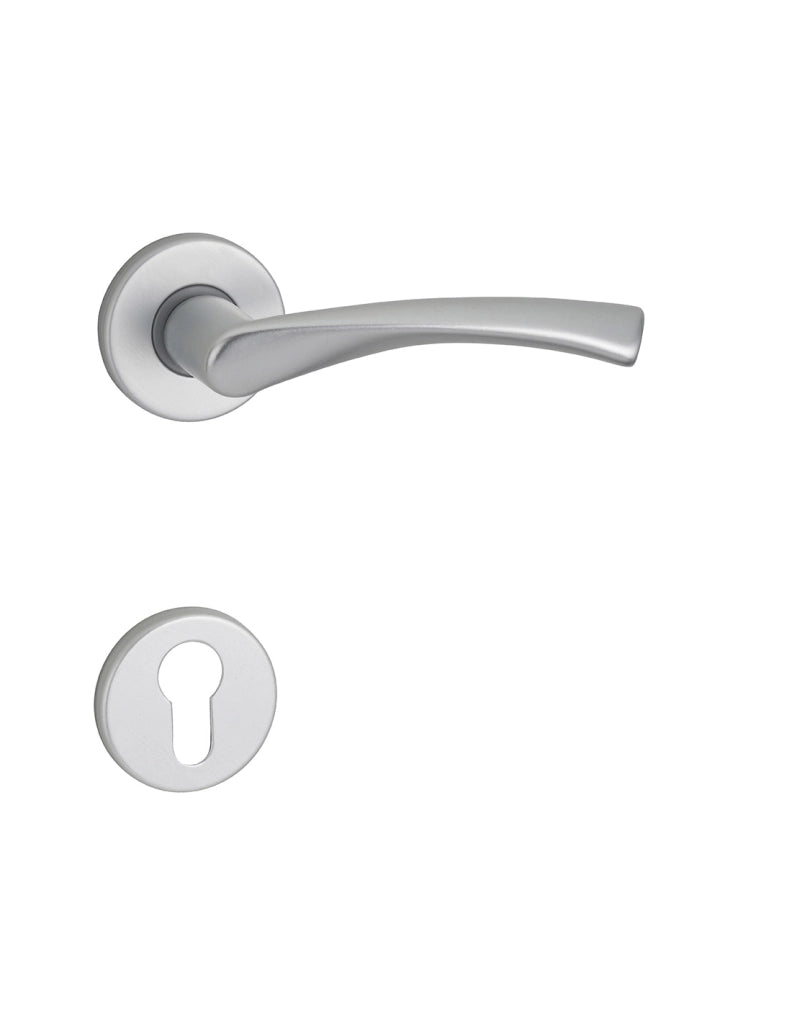 Maniglia su rosetta tonda Canopee, Argento F1, alluminio - THIRARD
