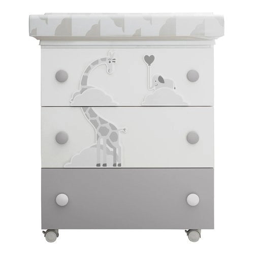 Bagnetto fasciatoio pali 0533savanagr savana 3 cassetti bianco e grigi