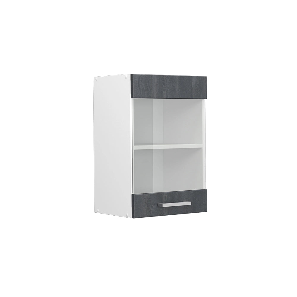 Vicco Frontale cucina Calcestruzzo nero 39.6 x 59 cm frontale del mobile per pensile con vetro