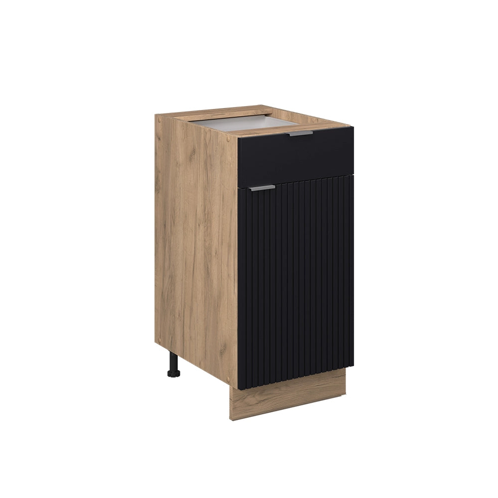 Vicco Mobiletto base per cucina Nero a righe 40 cm senza piano di lavoro