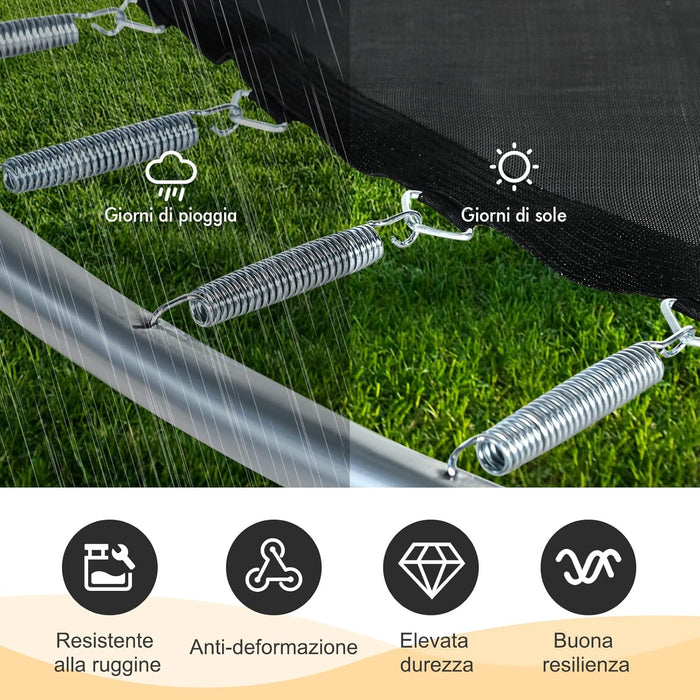 Molla Elastica e Sostitutiva per Trampolino, Kit di Accessori per Trampolino con 20 Molle di 18 cm Resistenti in Acciaio Galvanizzato e Gancio di Trazione a Forma di T