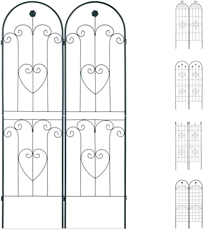 Recinzione a traliccio per piante rampicanti ad arco da giardino in ferro set da 2 verde 13_0002896