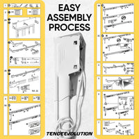 Bastone Binario Riloga Zineffa Scorritenda Estensibile in alluminio laccato bianco alta qualità, estesensibile da 122 a 215 cm