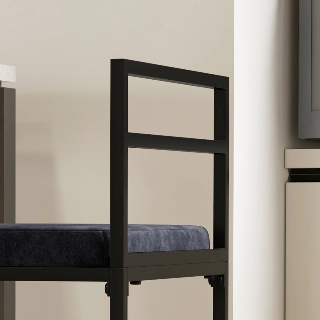 Sgabello da bar ¨C zephmum ¨C nero velluto 74 cm