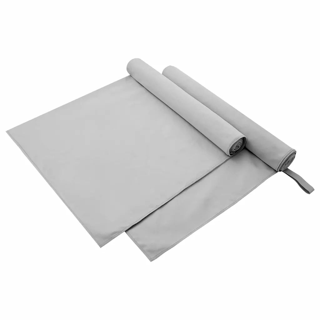 Asciugamani Sportivi 2 pcs Grigio 180 x 90 cm 42011470