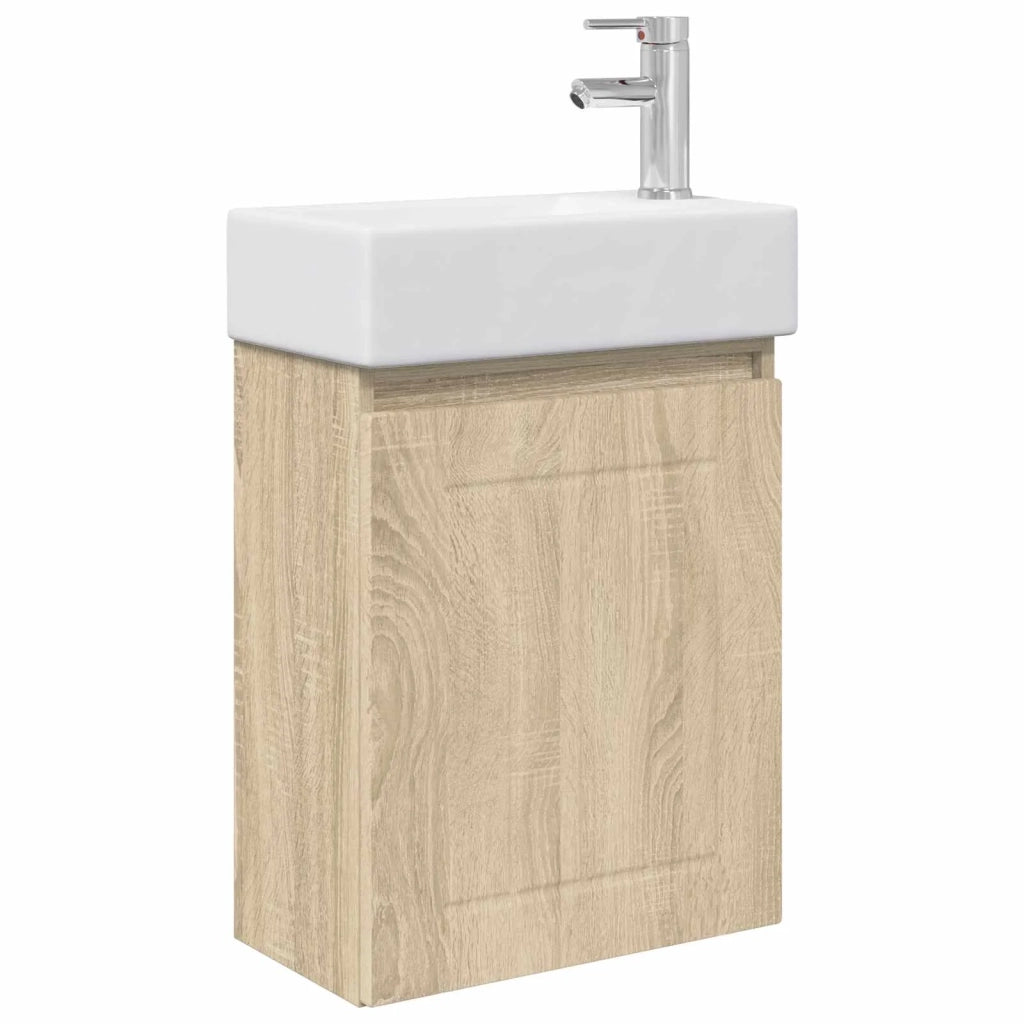 Mobile bagno con rubinetto Rovere Sonoma 45,5 x 25,5 x 84 cm