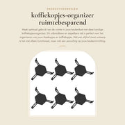 Organizzatore di tazze da caffè - Espandibile - Stivabile - Risparmiatore di spazio - 6 pezzi - Plastica - Contenitore per bicchieri