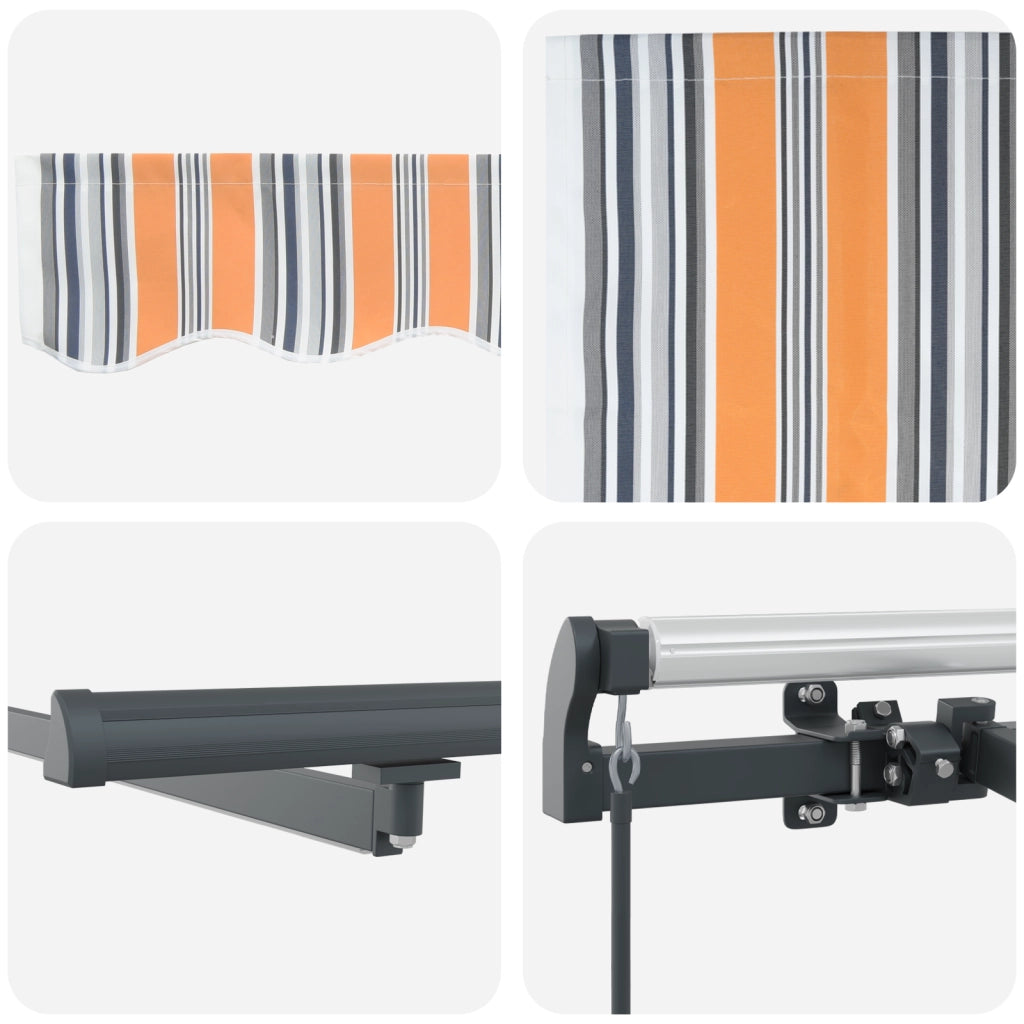 Tenda Retrattile Manuale con Striscia LED Multicolore 500x350 cm