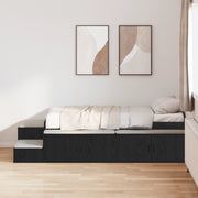 Struttura Letto da Scstorage Nero Rovere 75x190 cm
