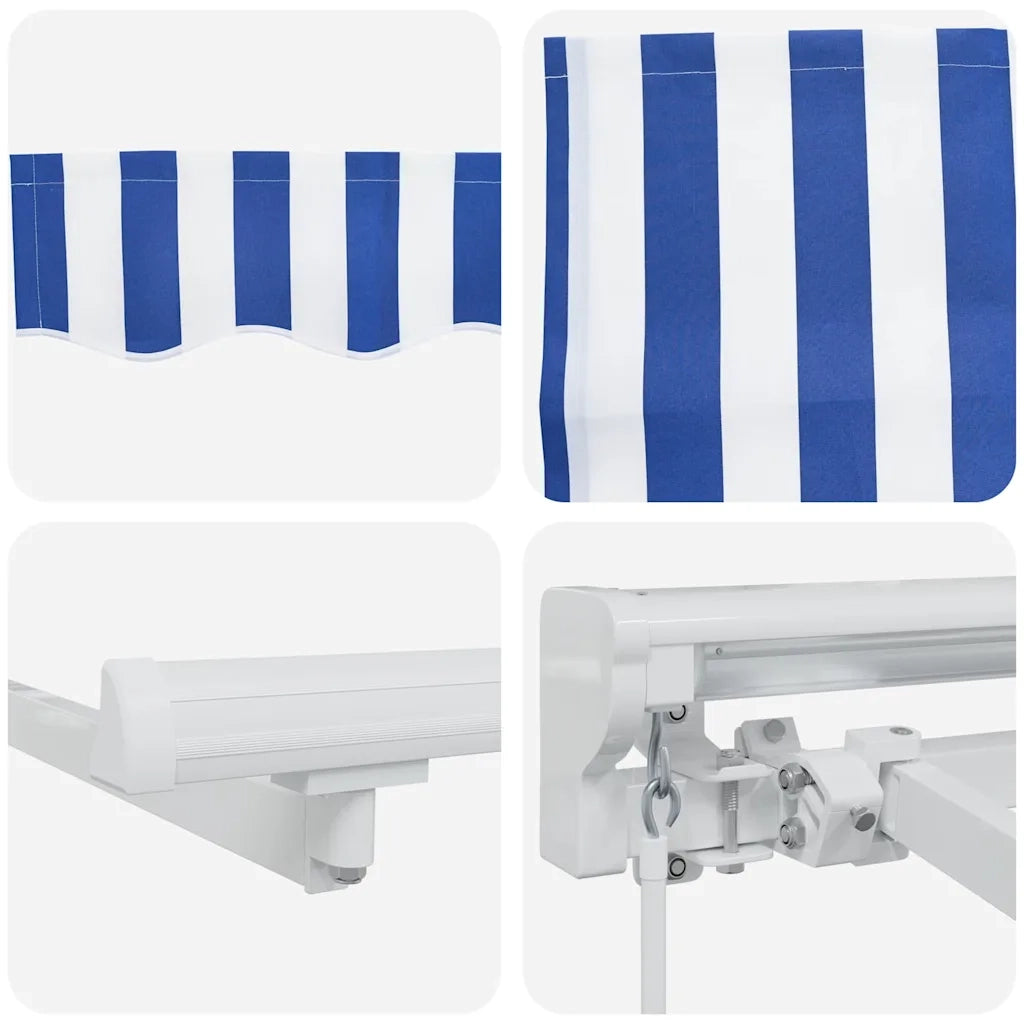 Struttura della tenda-Telaio per tenda da sole Blu e Bianco 350 x 200 cm