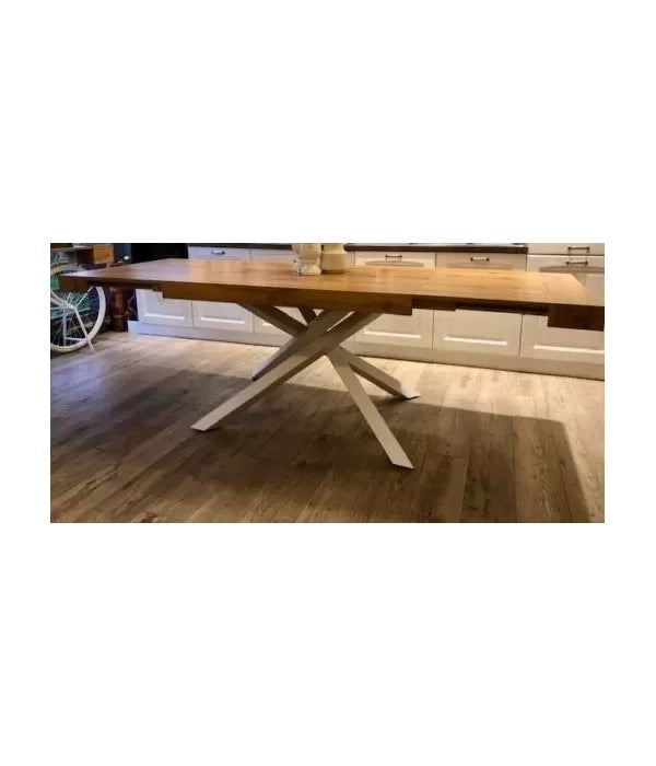 Tavolo con 2 allunghe, finitura rovere nodato (1617) - Mobili 2G