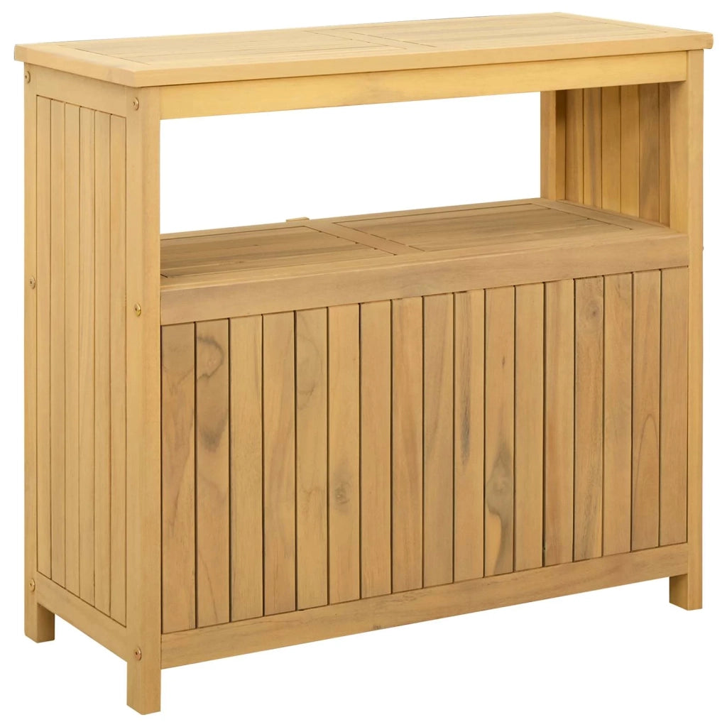 Tavolo consolle da giardino Acacia chiaro 80 x 35 x 75 cm