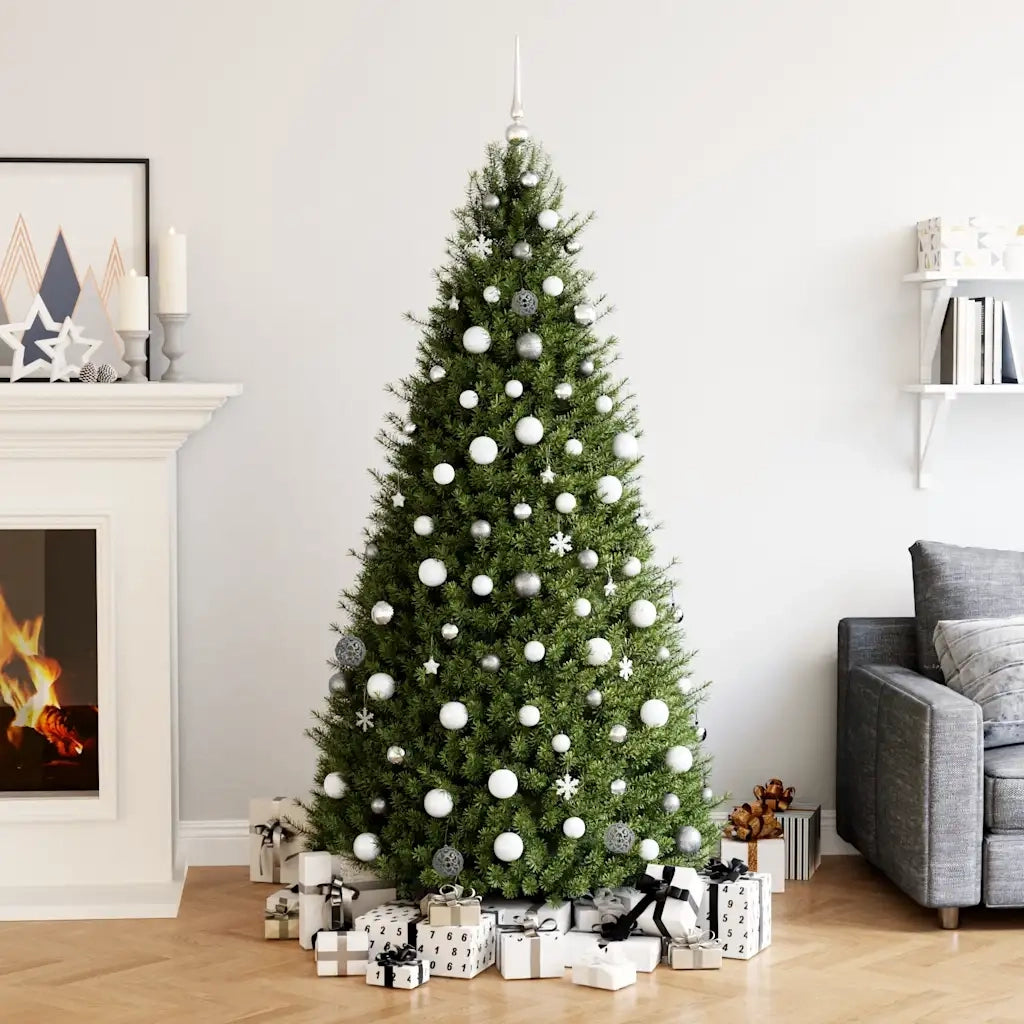 Set Palline di Natale 111 pz Bianco e Grigio in Polistirene CFW7363399