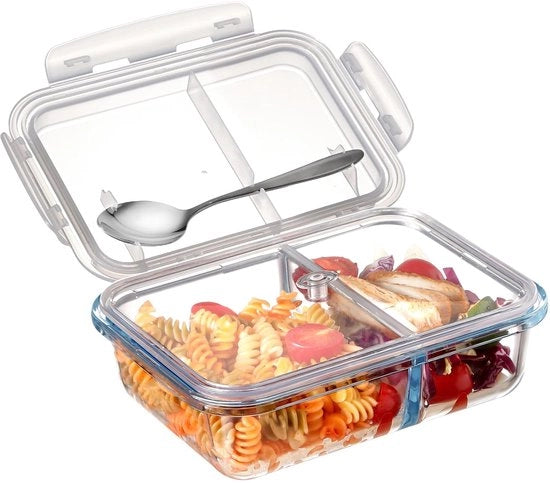 Borsilicato Bento Box Multifunzionale - 1 pezzo - Senza Contenuto Lekvrij