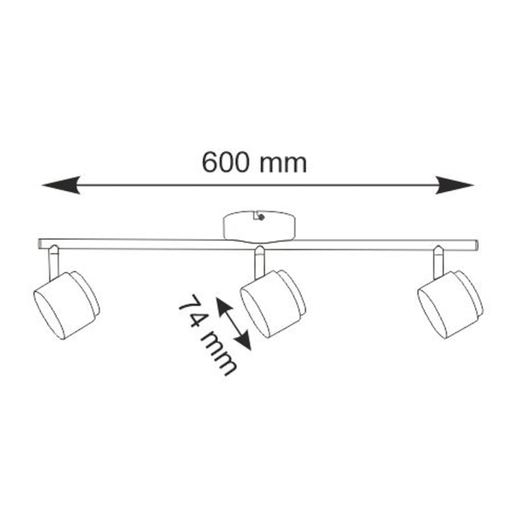 Lampada parete-soffitto orientabile LED 3x 3000K bianca Polux