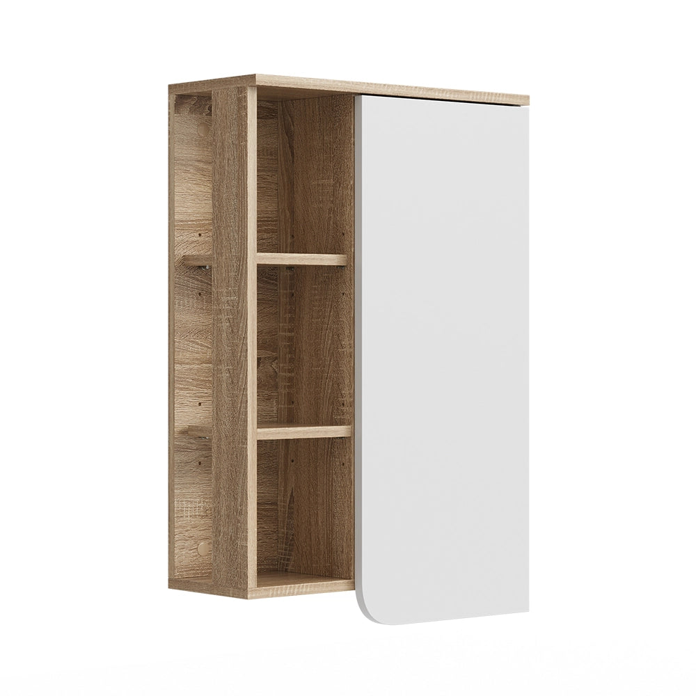 Vicco Mobile bagno Sonoma/Bianco 50 x 75 cm con anta e vani a giorno