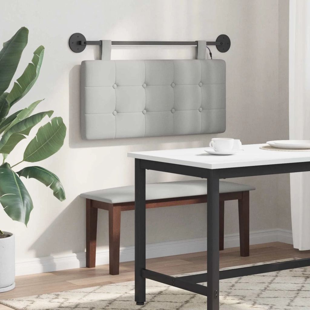 Testiera sospesa Con luce LED Grigio Nuvola Tessuto