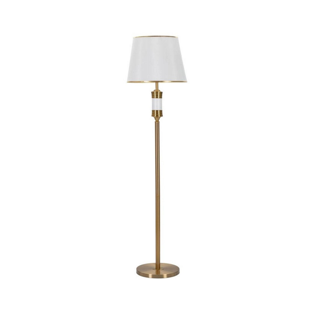 Lampada da terra Grisaille, Luce da terra, Lampada da pavimento, Lampada a stelo, 41x41 h160 cm, Bianco e Oro