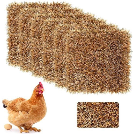Set di 6 mattonelle per nido di gallina, 30 x 30 cm, mattonelle per nido lavabili per l'incubazione delle uova, mattonelle per nidi di galline, accessori per pollai