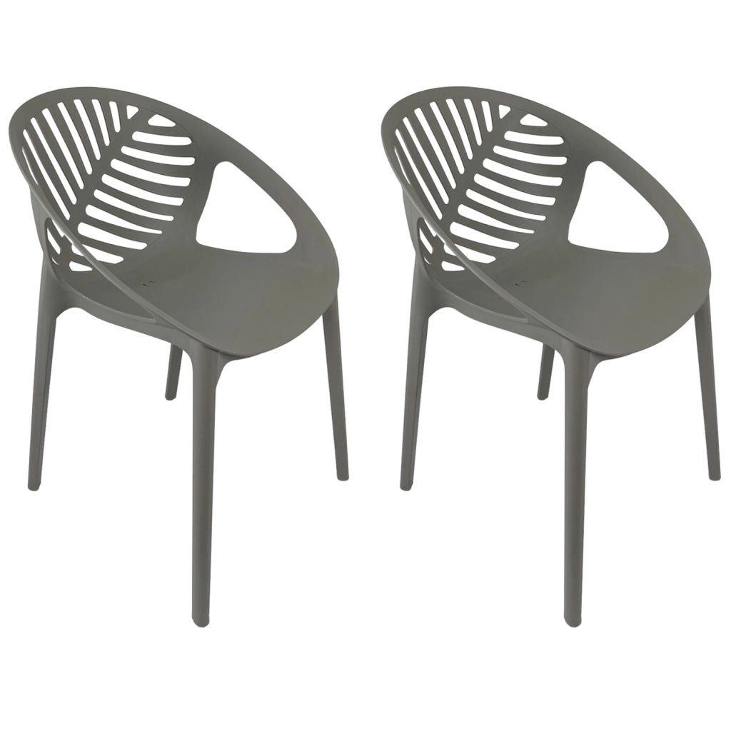 Marvin Sedia In Polipropilene Sierra Poltrona Da Interno Esterno Giardino Impilabile Design Moderno Natura Taupe/2 Sedie