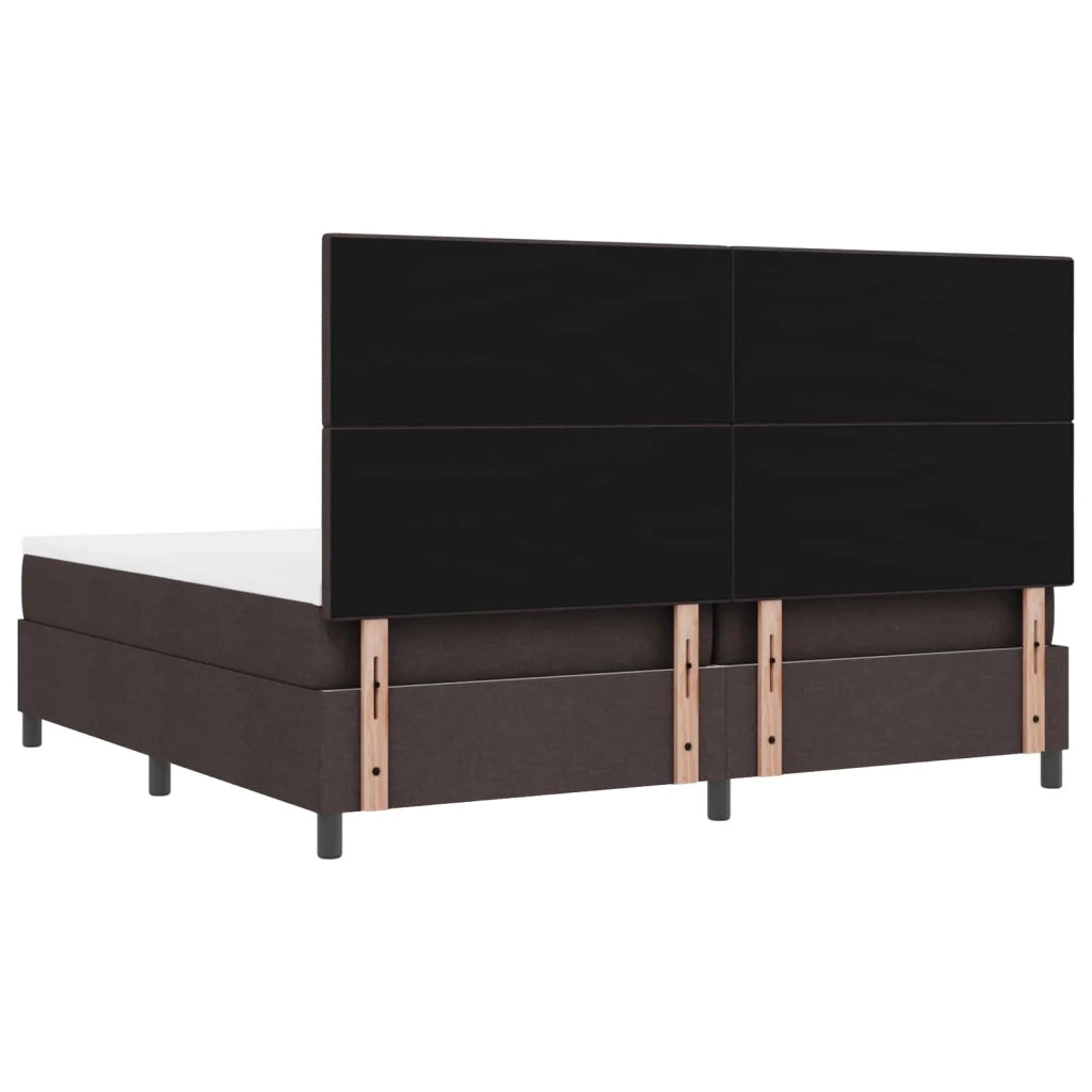 Letto a molle con testiera Marrone scuro 200 x 200 cm Tessuto 3342896