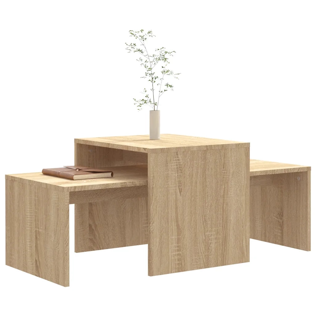 Set Tavolini Salotto Rovere Sonoma 100x48x40 cm Multistrato 802915
