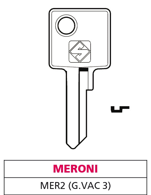 Silca CHIAVE OTTONE MER2 (G. VAC 3) MERONI 20.00 pz