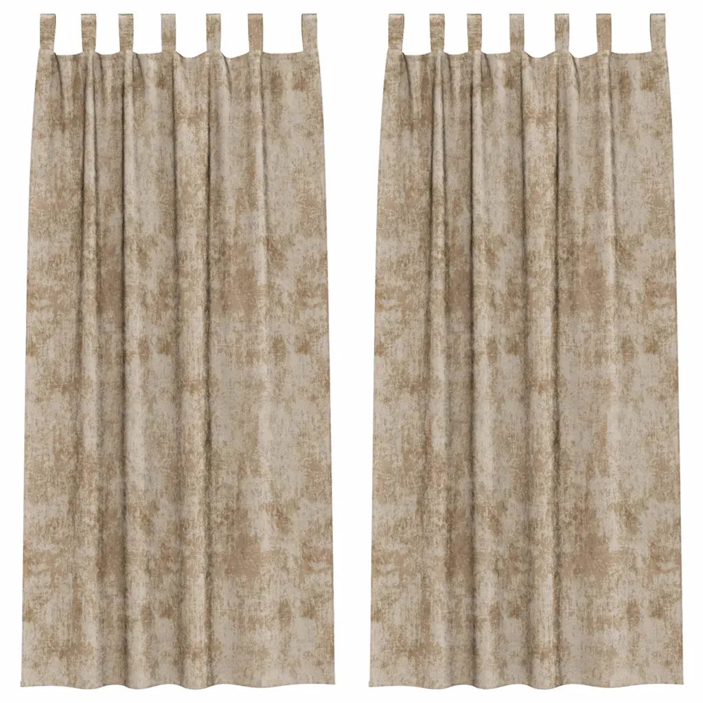 Tende in Velluto con tende 2 pcs Champagne 225 x 140 cm Velluto 4107745