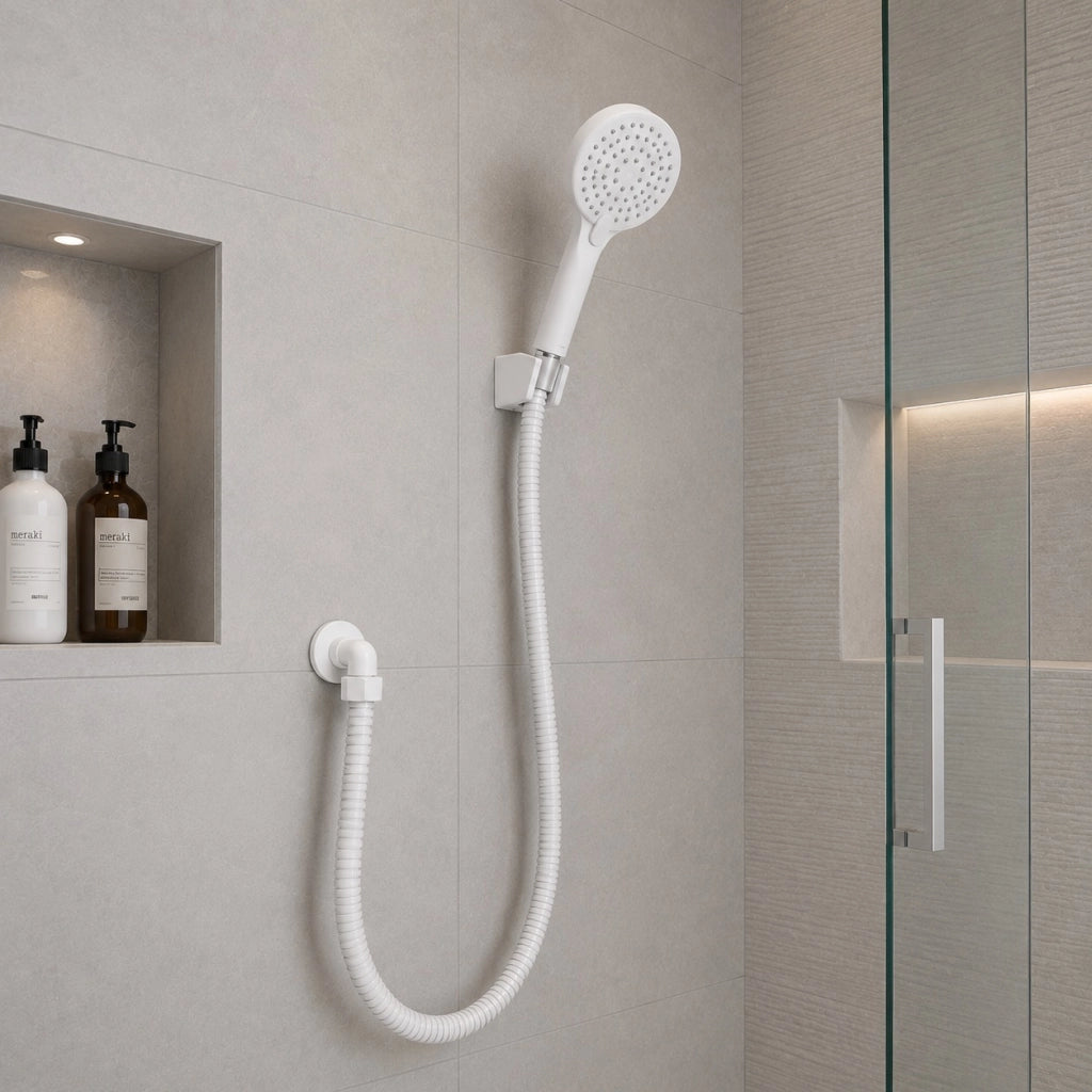 Flessibile Doccia 150 cm Attacco 1/2" Disponibile in Colore Bianco o Nero Bianco