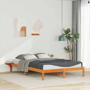 Letto con Tavolini Laterali Marrone cerato 140 x 210 cm
