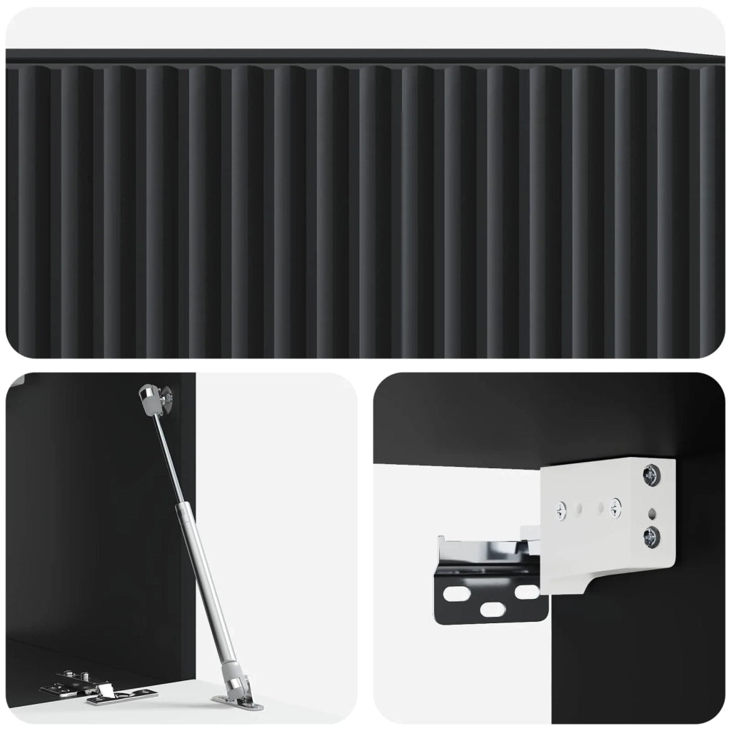 Mobile Porta TV da Muro Nero 59,5 x 31 x 30 cm 898536