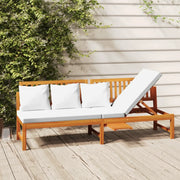 Dormeuse con Cuscino Crema 200x60x75cm Legno Massello di Acacia  cod mxl 61458