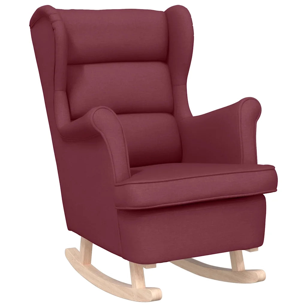 vidaXL Sedia a Dondolo Rosso Vino 74x90x102 cm in Tessuto