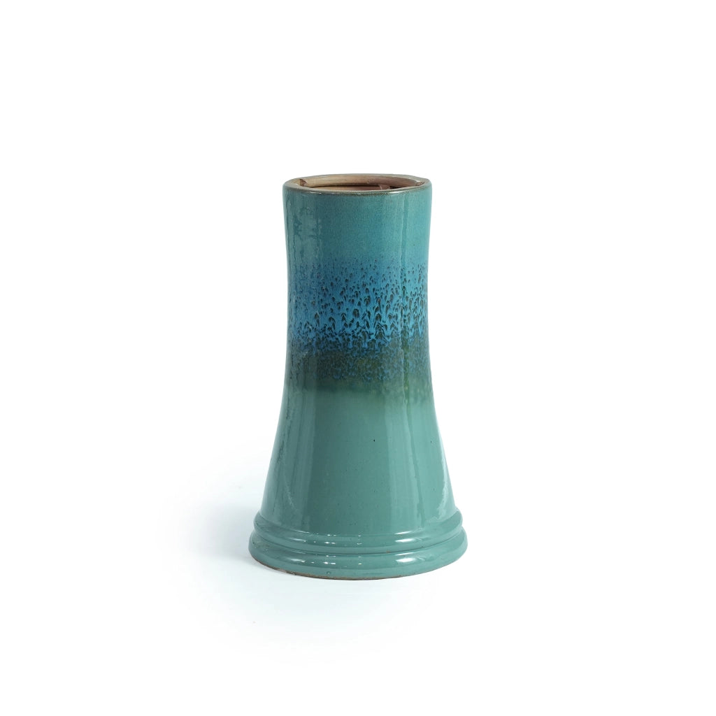 Bagno per uccelli in ceramica Ø43x45 cm turchese blu, resistente al gelo e agli agenti atmosferici