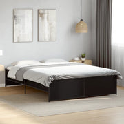 Giroletto-Struttura Letto Nero 160x200 cm in Legno Multistrato e Metallo 103856