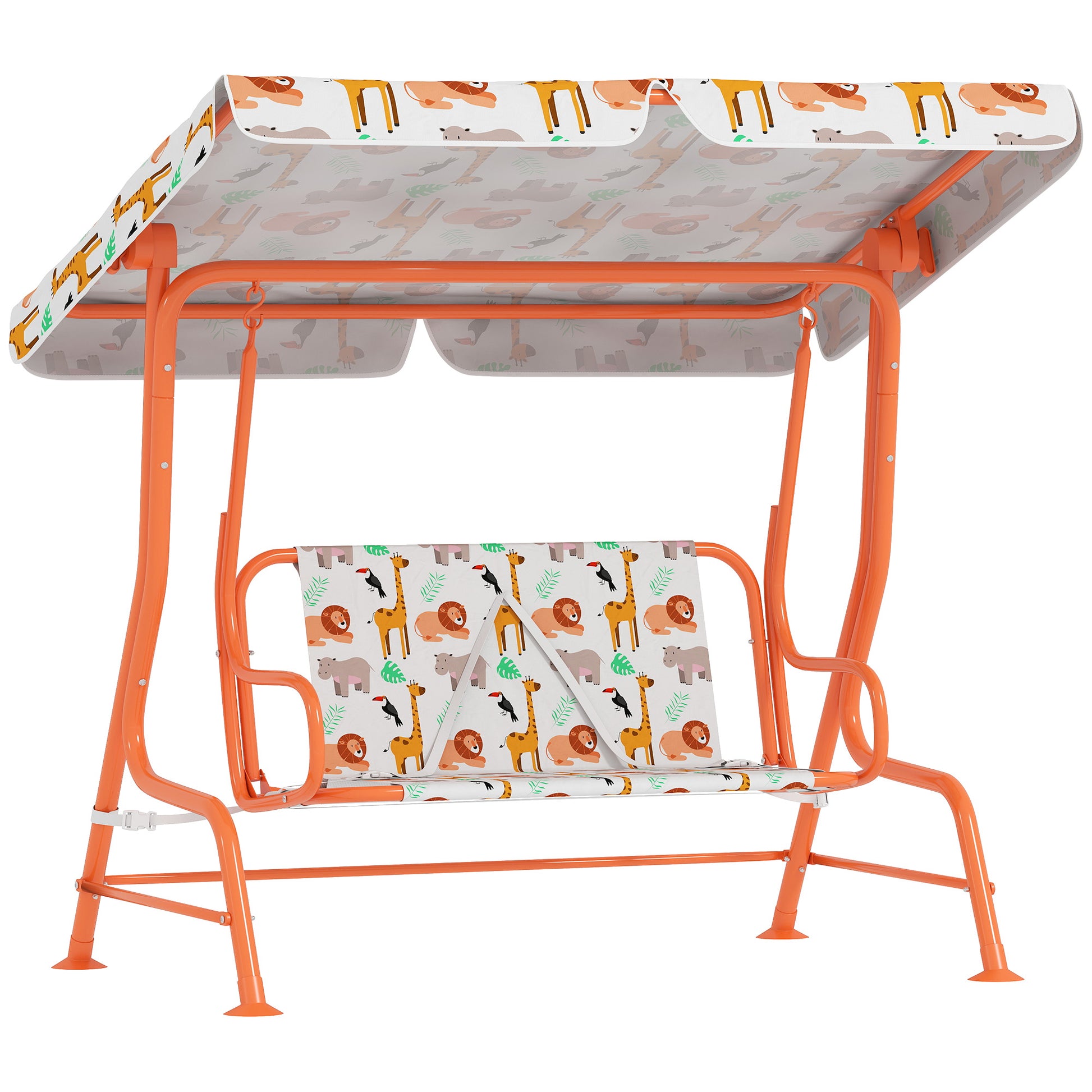 Dondolo per Bambini Altalena da Giardino 2 Posti 112x75x120 cm Arancione