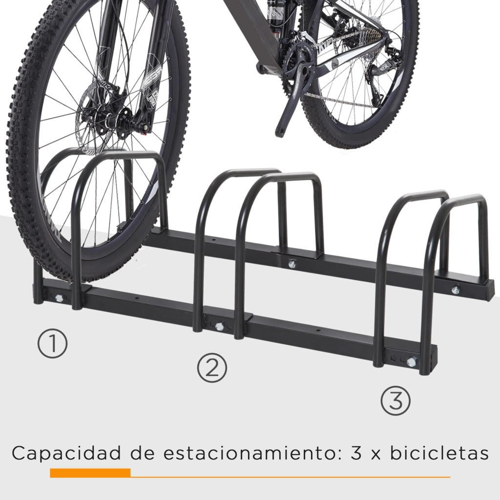 Portabiciclette per 3 Bici ¨C Zephmum ¨C Acciaio 76x33x27 cm Nero