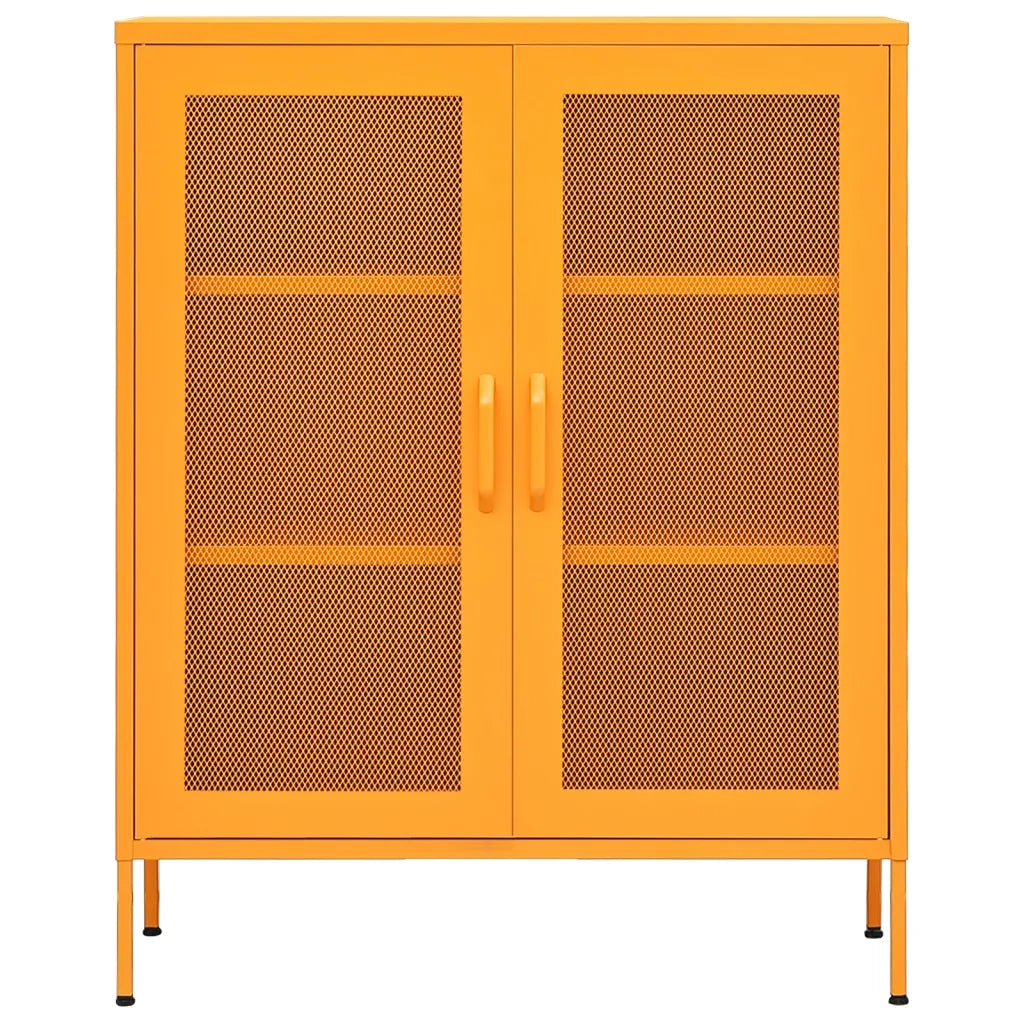 Armadio portaoggetti Giallo Senape 80x35x101,5 cm Acciaio 336173