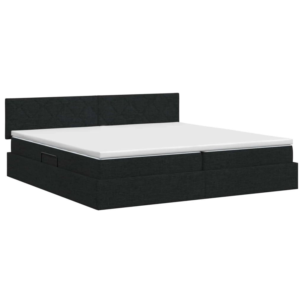 Letto con contenitore e materasso Nero 200 x 200 cm Velluto 3458708