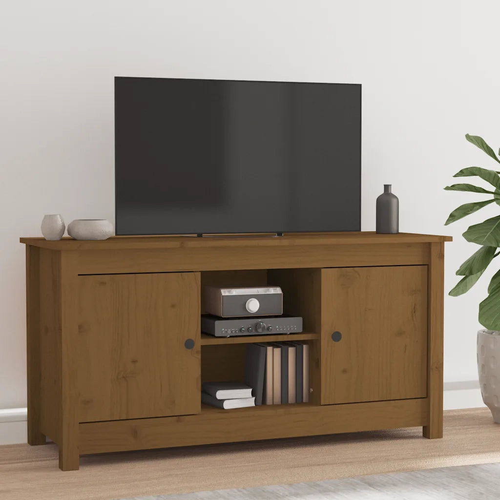 Mobile Porta TV Ambra 103x36,5x52 cm in Legno Massello di Pino 814587