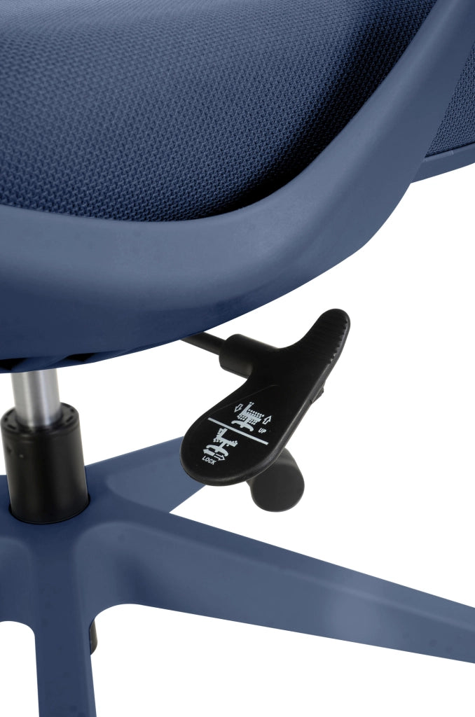 Sedia studio Hispanohogar altezza regolabile in tessuto blu