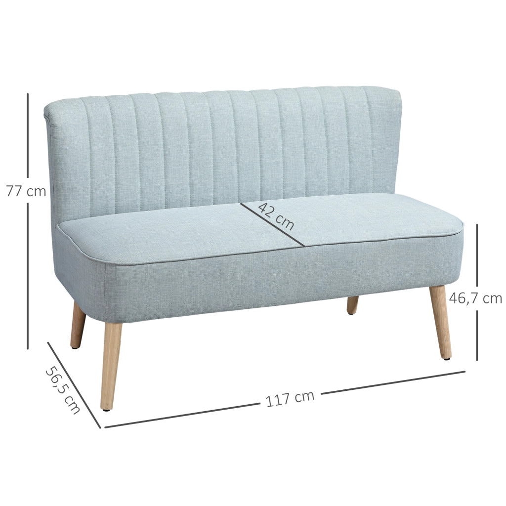 Divano 2 Posti Tessuto ¨C zephmum ¨C Verde Chiaro 117x56.5x77 cm
