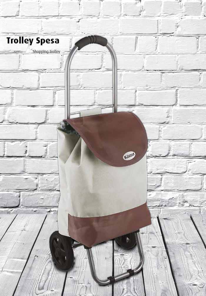 King Home TROLLEY SPESA BLU BICOLOR impermeabile 32x25x88h cm blu/nero