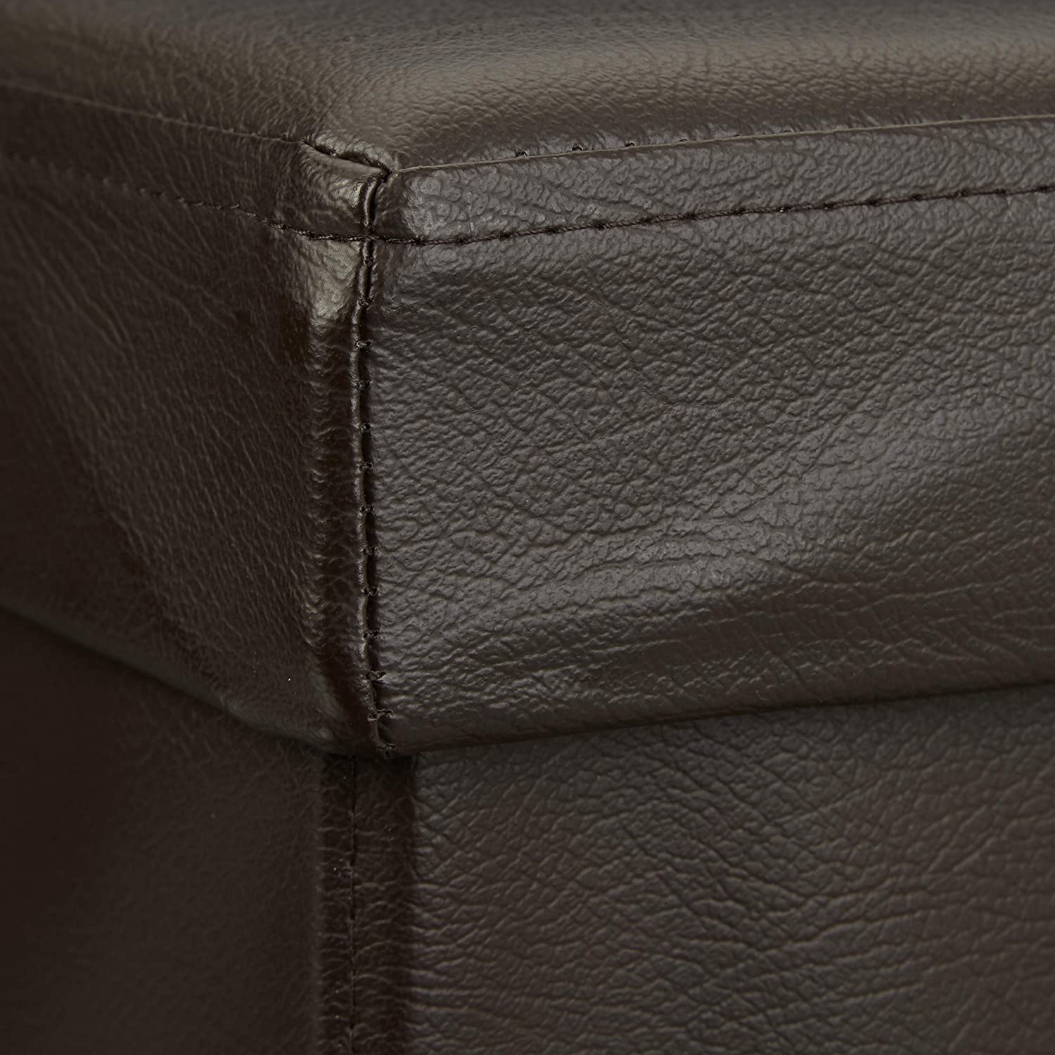 Sgabello pieghevole pouf panca stabile mobile contenitore sintetico 38 cm marrone 13_0002806_5