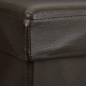 Sgabello pieghevole pouf panca stabile mobile contenitore sintetico 38 cm marrone 13_0002806_5