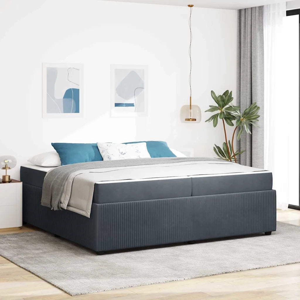 Struttura del letto Grigio scuro 200 x 200 cm Tessuto 3398439